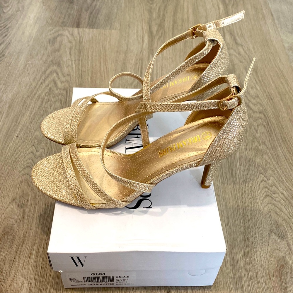 Dream Pairs Gold Heels